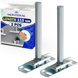 2 Pieces Hidden Shelf Bracket with a Length 110 mm - Floating Shelf Brackets in Nickel Colour - Warranty 10 Years – MONTERAL