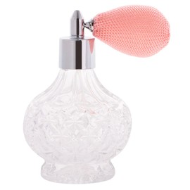 Topxome 100ml Women Vintage Perfume Bottle Short Spray Atomizer Refillable Empty Glass Makeup Tool (Pink)