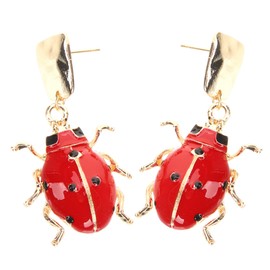 FOMIYES 1 Pair Tiny Ladybug Earrings for Women Cool Earrings Creative Costume Accessories for Parties Concerts More Charming Red