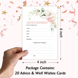 rizotus 20 Graduation Party Advice and Wishes for the Graduate Cards, Floral Grad Party Announcement Grad Celebration Party Activity Favor Supplies -c03