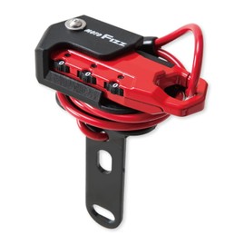 Tanax MF-4755 Motorcycle Anti-Theft Helmet Wire Lock, Straight, Red, 3-Digit Dial Lock, 23.6 inches (600 mm)