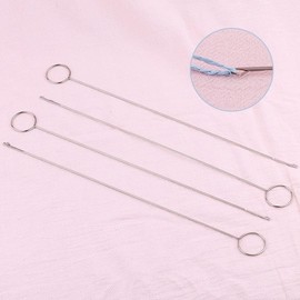 Silver Stainless Steel Sewing Loop Turner Hook for Turning Fabric Tubes Straps Belts Strips for Handmade DIY Sewing Tools Attractive Sewing Sets and Kits Tools