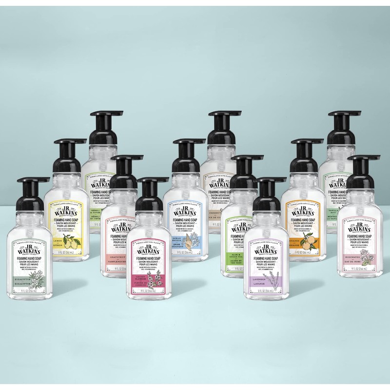 J.R. Watkins Foaming Hand Soap with Pump Dispenser, Moisturizing Foam