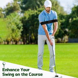 Golf Swing Trainer Arm Band, Golf Arm Band Training Aid for Connected Arm Practice, Non-Slip Golf Swing Band, Easy to Carry