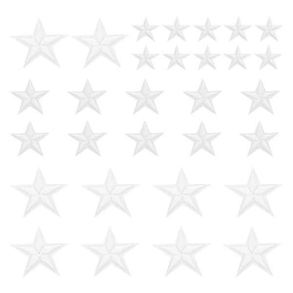 sourcing map Star Iron on Patches Embroidered Sew Patches 2.9/4.1/5.7x2.9/3.9/5.3cm