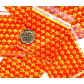 1000-2" x 2" 2020 Small Zipper Lock Baggies Craft Resealable Plastic Baggy 2 Mil Zipper Poly Bags (10 packs containing 100 bags each) (Mushroom)