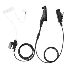 2 Wire Acoustic Ear Piece Ptt Mic Earpiece Two Way Radio Headset for Motorola APX6000 APX7000 APX8000 XPR6550E XPR7550E Walkie Talkie(Black,Wired)