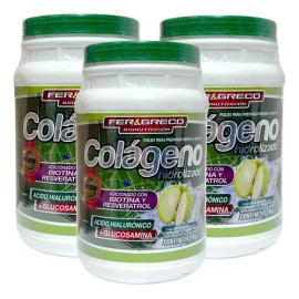 Colágeno Hidrolizado Glucosamina Biotina Manzana Verde 3 Pzs                                                                                          