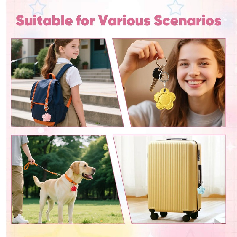 JDHTMTCBGX 4 Pack Leather Tracker Cover Compatible with Airtag Holder