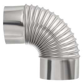 PATIKIL 90 Degree Stove Pipe, 1Pcs 4 Inch Elbow Stainless Steel Chimney Flue Extension for Outdoor Camping Tent Wood Stove Accessories Vent Exhaust, 7.48 Inch Length