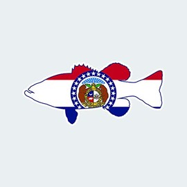 fagraphix Missouri State Flag Bass Sticker Self Adhesive Vinyl Decal Largemouth Sport Fishing Fish