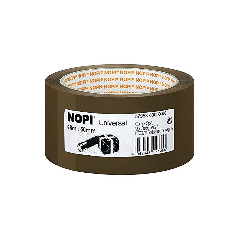 NOPI 3 x 50mm x 66m Brown Universal Tape