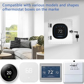 ZLHETWT Thermostat Box Clear Thermostat Cover, Acrylic Thermostat Guard with 2 Keys Easy to Install Heavy-Duty Thermostat Box for Most Thermostat 19.3x12x6.2 cm/15x15x5cm (style B)