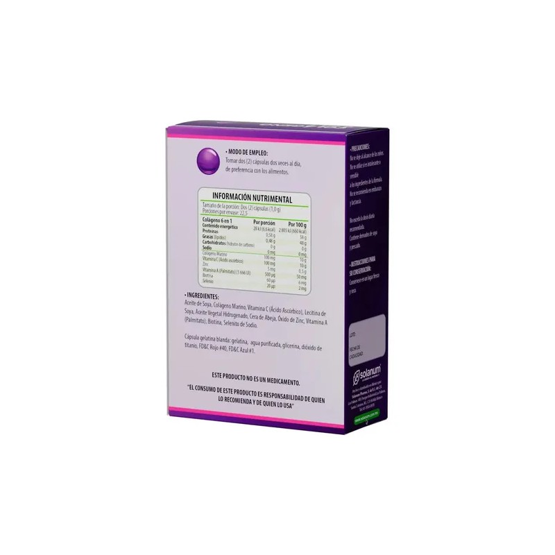 Solanum Colágeno 6 En 1 Vit.c, Zinc, Vit. A 45