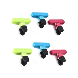 aoozleny 6 Inch Large Chip Bag Clips 6 Pack Assorted Sizes Food Bag Clips Plastic Heavy Seal Grip, 3 Colors (S)