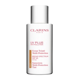 Clarins NEW UV Plus Anti-Pollution, Broad Spectrum SPF 50 Tinted Face Sunscreen | Sheer Finish | Lightweight and Oil-Free | Triple Protection From UVA/UVB Rays, Free Radicals and Pollutants
