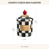 MACKENZIE-CHILDS Courtly Check Enamel Canister, Black-and-White Kitchen Storage Container with