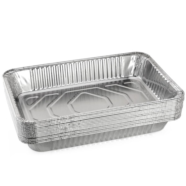 Juvale 15 Pack Aluminum Foil Pans 21 x 13, Full Size Trays for Steam Table, Food, Grills, Baking, BBQ