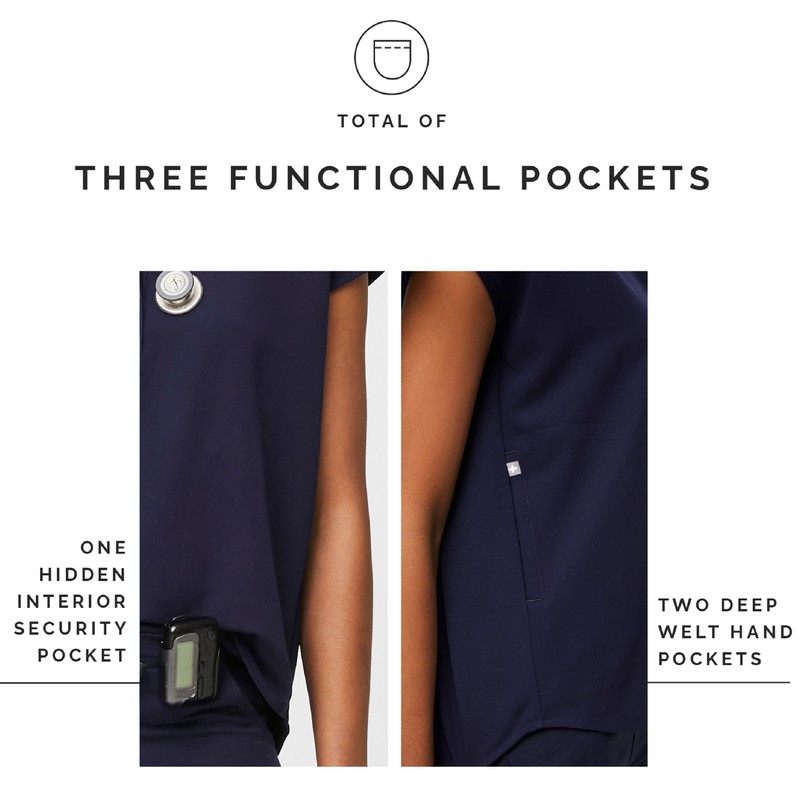 FIGS Rafaela Oversized Scrub Top for Women — Navy Blue,