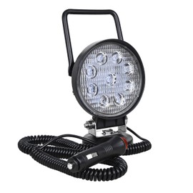 PICAA 1-Piece 4 Inch LED Work Light with Magnetic Base, Round 42 W LED Floodlight, Lightbar, Car, Offroad, 4 x 4 Truck, Tractor, 12 V, 24 V Additional Headlight