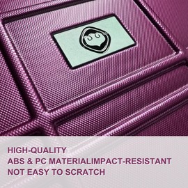 TREATLIFE HOME Lightweight and Durable 4-Piece Hardshell Luggage Set with Spinner Wheels, ABS+PC Material, 12/20/24/28 inches, Purple