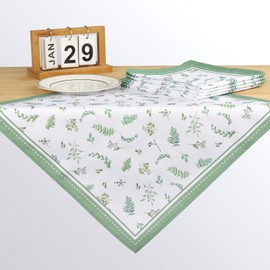 Arquiel Napkins Eucalyptus Leaves, Set of 6, Fabric Napkins, 100% Cotton, Soft, High-Quality Reusable Dining Table Napkins, Perfect for Weddings, Kitchen, Household Party (45 x 45 cm)