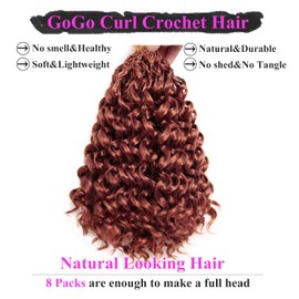 14 Inch Pre Looped Crochet Hair for Black Women Girls&Kids-8 Packs Gogo Curl/Beach Curl/Ocean/Water/Deep Wave Synthetic Hair Tangle-Free Full&Natural Look Long-Lasting for Daily Wear(350)