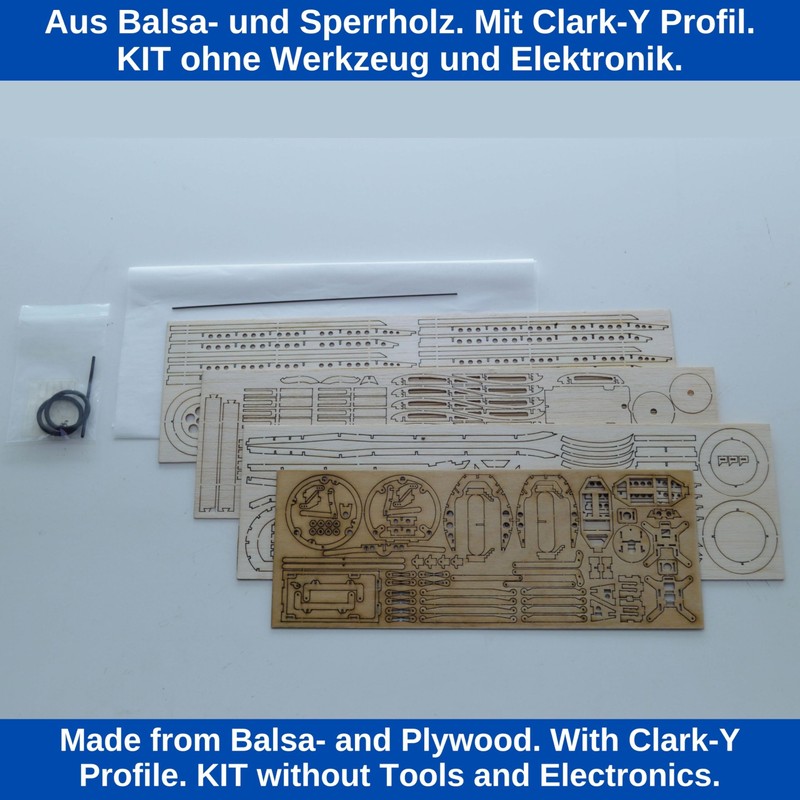 Sopwith Camel Slow Flyer Model Airplane Kit, Scale 1/20, Wingspan