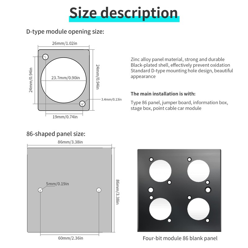 QIANRENON RJ11 Panel Mount Cat3 Telephone in-line Dual Ended Coupler