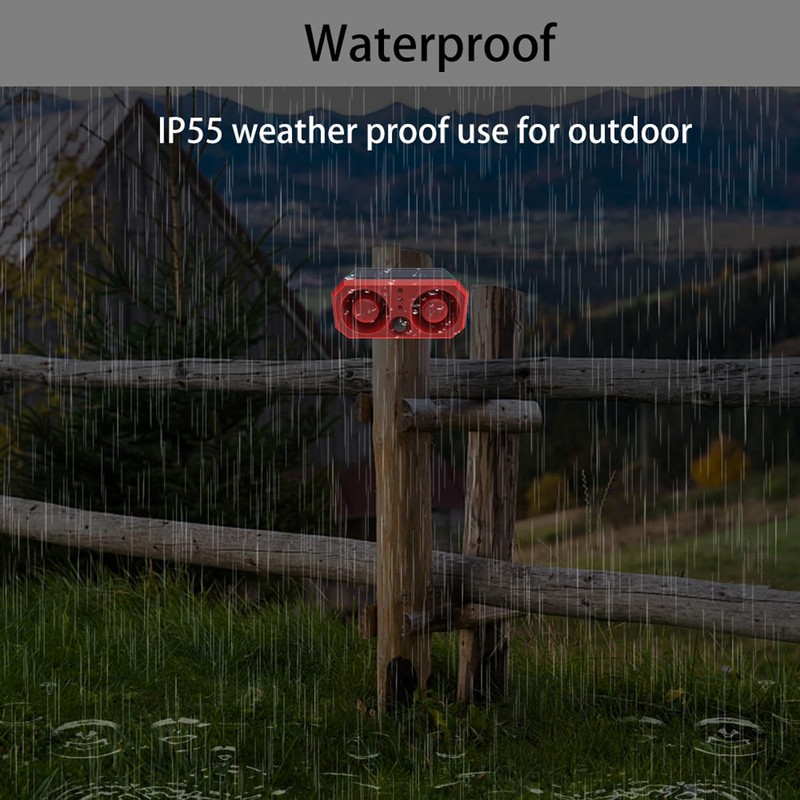 Solar Outdoor Motion Detector Sensor Alarm, Personalize Recording Siren &