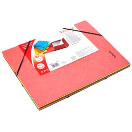 Esselte Rainbow 3-Flap Folder, A4, Assorted colours, Pack of 5, 15523