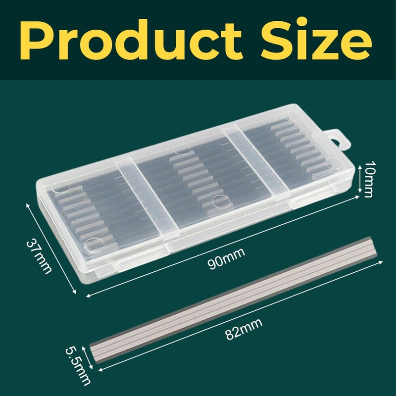 20 PCS Reversible Electric Planer Blades 82mm, Durable Stainless Steel