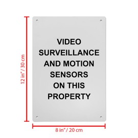 Video Surveillance And Motion Sensors Sign, 8.5 x 11 in" OSHA Compliant Security Camera Sign, Weatherproof Plastic, UV resistant & Easy-to-Read Signage