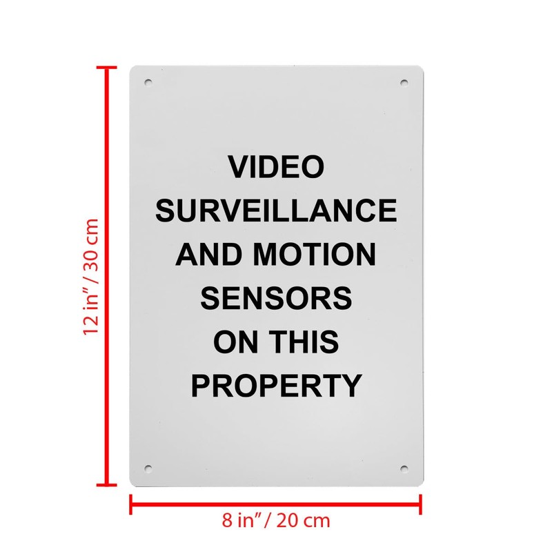 Video Surveillance And Motion Sensors Sign, 8.5 x 11 in"