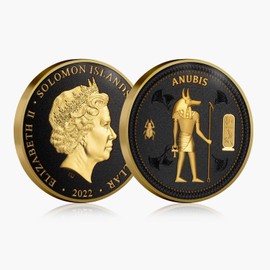 The Mysteries of Ancient Egypt Anubis Gold Plated Coin Solomon Islands 2022
