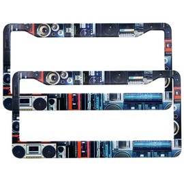 YJXIAN License Plate Frame- Aluminum Car Tag Holder Cover, 2 Packs Universal Aluminum Tag Frame for Front and Rear Car Tags, 2 Hole (11)