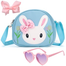 LJCTULY Toddler Purse-Blue Little Girl Purse, Small Kids Bunny Purse, Cute Girls Purse, Messenger Shoulder Handbag, Girls Crossbody Bag-Birthday, New Year's Gifts Purse for Girls