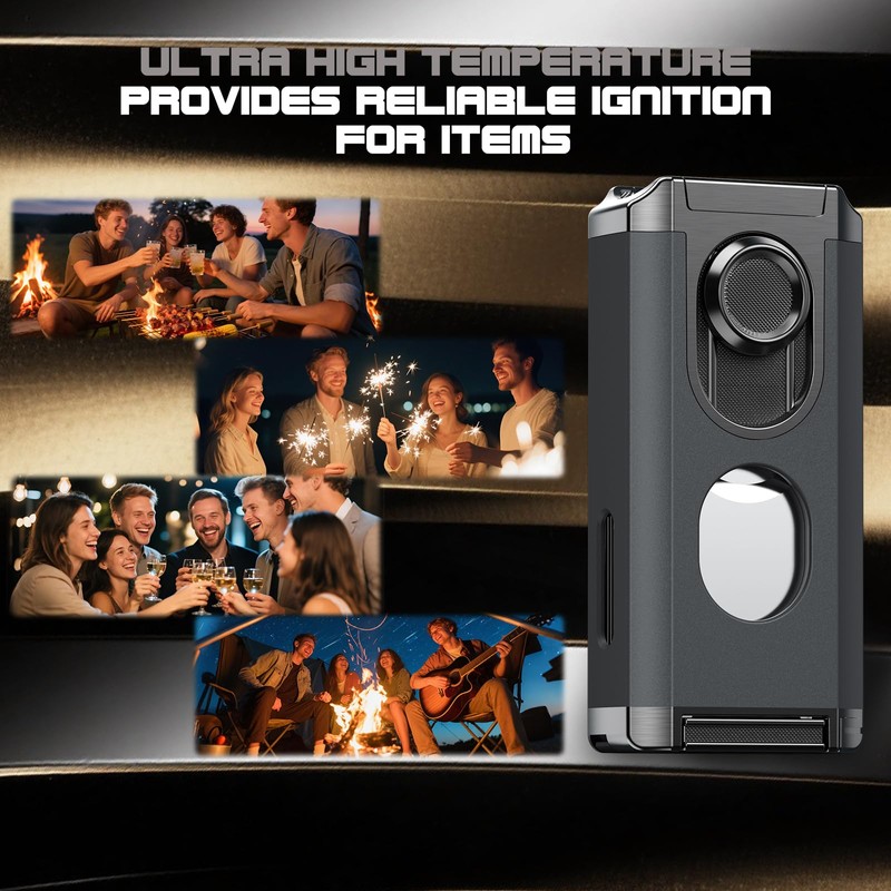 5-in-1 Torch Lighter, with Multi-use Tool, Punch, Draw Enhancer Tool,