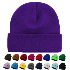 ZOORON 1Pack Unisex Reversible Beanie for Men Women Men's Warm Winter Hats Knit Cuff Beanie Cap,Reversible Double-Side-Wear