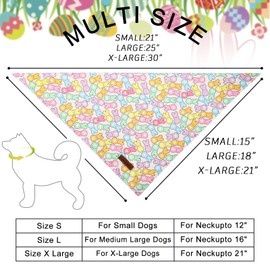 Unique Style Paws Dog Easter Bandanas 2Pcs Washable Cotton Triangle Colorful Rabbit Carrot Dog Scarfs for Small Medium Large Dogs and Cats