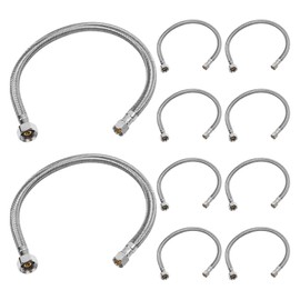 KAINGA 10 Pack 20" (1.7 FT) Faucet Supply Line, 3/8" Comp x 1/2" FIP, Braided Stainless Steel Faucet Hose Connector, Leak-Resistant, CUPC Certified, For Bathroom and Kitchen Residential Connection