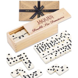 Jaques of London Dominoes Set | Complete D6 Dominoes Game for Children & Adults | Dominos Set with Sliding Lid | Traditional Games | Since 1795