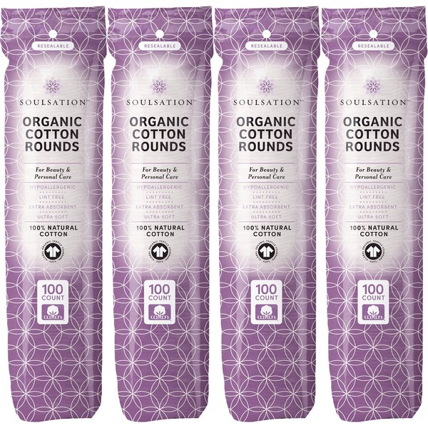 SOULSATION SoulSation Organic Cotton Rounds, 400 Count - Makeup Remover