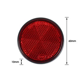 Yinaolan 10 Pack Red Self Adhesive Round Reflectors, E9 Approval Road Safety Stick-on Rear Reflectors for Trailer Caravan Truck Lorry or Agricultural Machines