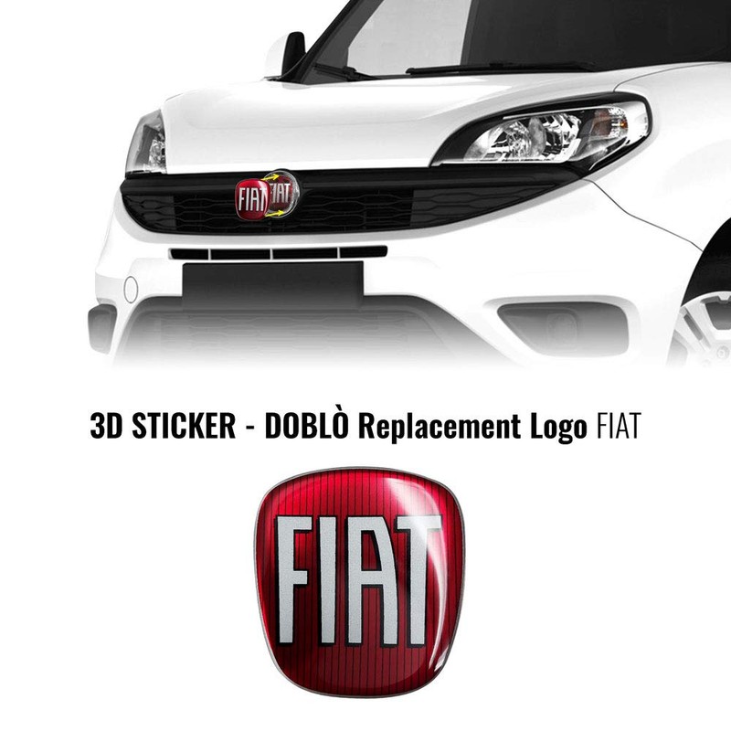 Fiat AMS 32019 Sticker Professional 3D Replacement Logo for Doblò