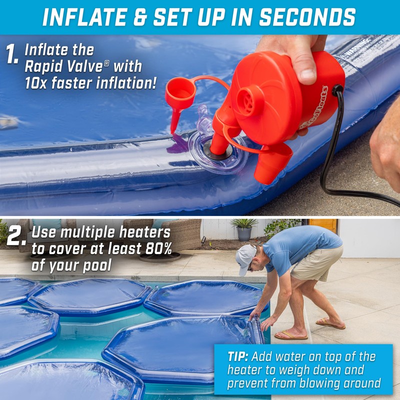 GoFloats V2 Inflatable Solar Pool Heaters for Affordable Pool Heating