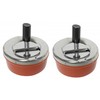 2 Pack Round Push Down Ashtray with Spinning Tray Retro