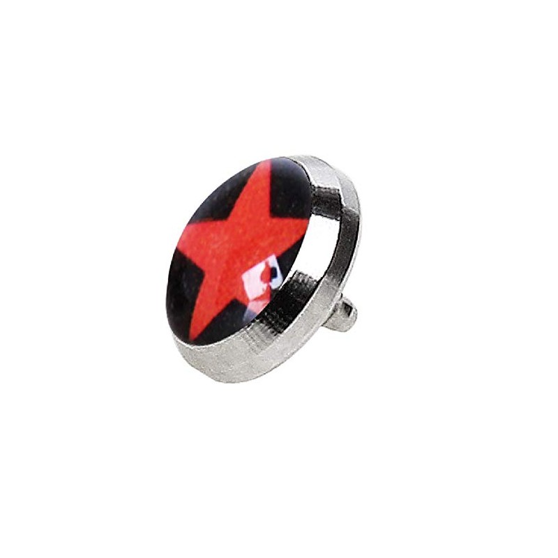 Pierced Owl 316L Stainless Steel Red Star Logo Dermal Anchor