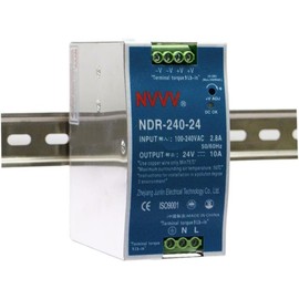 NDR-240-24 24V 10 Amp 240W Industrial DIN Rail Power Supply Input Voltage 100 to 240 with PFC