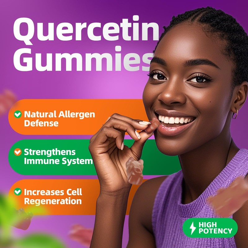Quercetin Gummies - Quercetin with Bromelain, Vitamin C, Zinc &